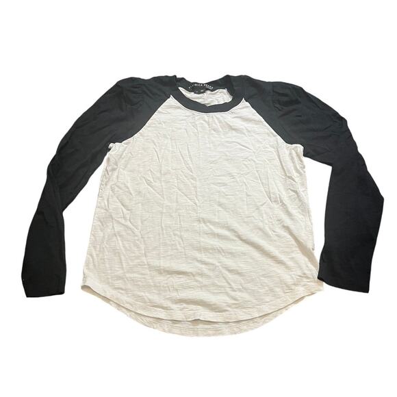 Veronica Beard mason long-sleeve baseball tee white black womens size small - Picture 2 of 9
